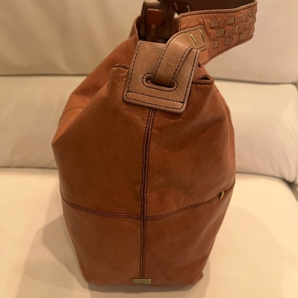 Kooba Large Brown Leather Tote Bag Purse Handbag Boho - Picture 4 of 16